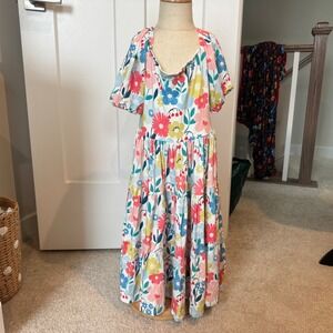 Little Sleepies Midsummer Meadow Peasant Dress Floral Bamboo Soluxe Kids 10 NEW